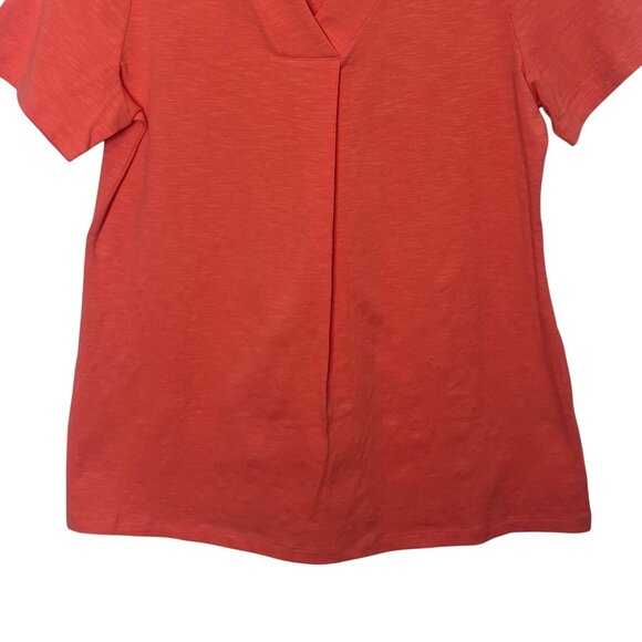 D&Co Essentials VNeck Short Sleeve Tshirt Womens SP Small Petite Peach New WOT - Picture 4 of 7